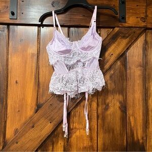 Lavender lace lingerie corset top